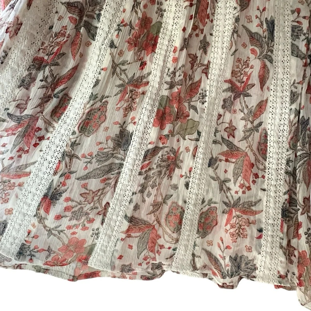 ANTHROPOLOGIE FEATHER & BONE NWOT FLORAL LACE ELENA BLOUSE | SIZE: 2 - Picture 6 of 10